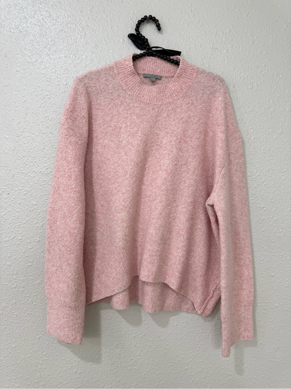 COS Pink Bouclé Wool Blend Sweater Women Size S Oversized Textured Knit